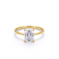 Bague de fiançailles en or massif 18 carats avec diamant de laboratoire LBR30 taille émeraude 1,05 carat pour femme, bijoux fins, cadeau d'anniversaire