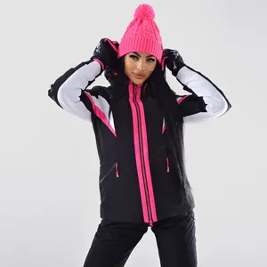 Discumer Hot Sale Custom Logo Dropship 10000mmH2O Windproof Waterproof Ski Jacket Pink Women One Piece