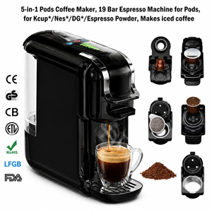 เครื่องชงกาแฟเอสเพรสโซแบบหลายหัวชง 19 บาร์ ชงได้ทั้งกาแฟร้อนและเย็น ใช้ได้กับ Kcup, NS, <span class=keywords><strong>Dolce</strong></span> <span class=keywords><strong>Gusto</strong></span>, ESE Pod และกาแฟบด - Product Image 1