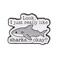 Broche en émail Requin Amusant, Épingles de revers, Badge à citation, Accessoires de mode pour sacs à dos et vêtements, Bijoux fantaisie, Cadeau pour amis