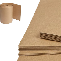 Rouleau de carton ondulé brun 45 g/m² 48 g/m² en papier kraft écologique anti-déformation pour emballage de cadres photo