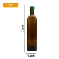 Vente en gros de bouteilles d'huile d'olive en verre ambré foncé de 150 ml/250 ml/500 ml avec bouchon à vis