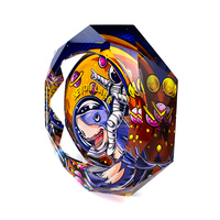Cendrier à cigares sans fumée en cristal violet facetté avec motif astronaute, en verre épais portable, améthyste profonde, logo personnalisé, vente en gros