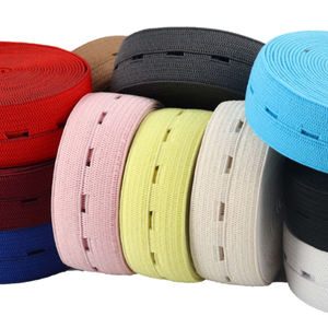 <span class=keywords><strong>20mm</strong></span> 25mm Blanc Noir Poliester Sangle Boutonnière Bande Élastique Réglable Avec Trous pour Vêtements - Product Image 5