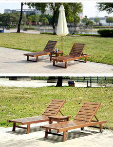 Chaise longue de piscine en bois de haute qualité, chaise longue de jardin, de parc, de villa, de terrasse, de resort, chaise longue de plein air - Product Image 6