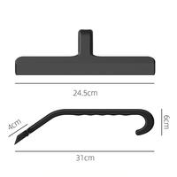 Rasqueta de Ducha de Silicona Todo en Uno Hang con Gancho Integrado para Baño, Ventana, Espejo, Azulejos, Pared, Coche, 10 Pulgadas, Negra