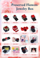 Idée Cadeau Saint-Valentin 2025 : Roses Éternelles Naturelles Préservées avec Collier, Boîte à Bijoux en Acrylique, Cadeaux pour Maman et Femmes