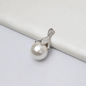 อุปกรณ์ทำเครื่องประดับเงินแท้ S925 สำหรับผู้หญิง ถาดเปล่าสำหรับไข่มุก 13-16 มม. จี้หัวหมวกใหญ่ 724 - Product Image 2