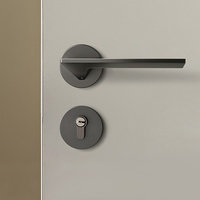 Serrure magnétique en bois de style moderne et simple pour chambre à coucher intérieure silencieuse poignées de porte et de fenêtre grises et noires silencieuses magnétiques