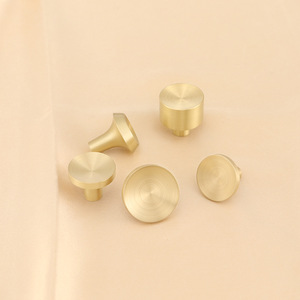 Brass Hardware Pull Handle Brass Solid Single Hole Round Head Handle Bestseller Scandinavian Gold Solid Solid - Product Image 4