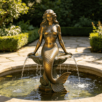 Statue de fontaine sirène en bronze sur mesure de grande taille, sculpture aquatique pour la décoration de villas et de terres de famille