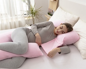 U자형 부드러운 OEKO-TEX 인증 임산부 베개 탈부착 커버 포함 임신부 전신 지지 - Product Image 6