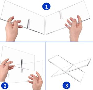 <span class=keywords><strong>Support</strong></span> <span class=keywords><strong>de</strong></span> présentation moderne en acrylique transparent pour livres, magazines, tablettes et documents - Montage facile, finition soignée - Product Image 2