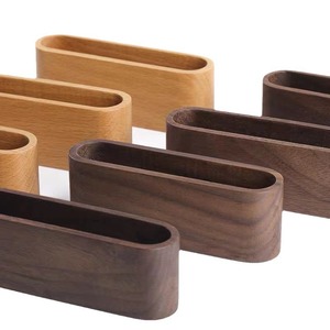 Porte-cartes de visite en bois massif, organisateur de cartes de visite, clip portable de bureau, boîte à mémos, porte-cartes de visite en bois, affaires - Product Image 4