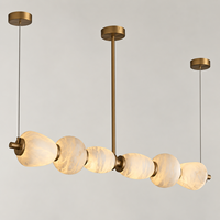 Lustre linéaire artistique en métal et albâtre pour îlot de cuisine, salle à manger, prix d'usine en gros