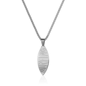 Proveedor superventas clásico de acero inoxidable tabla de surf encanto onda collar Surf colgante joyería para hombres y mujeres - Product Image 5