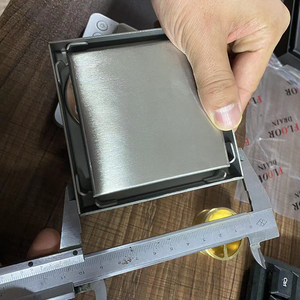 Chất lượng tốt và giá thấp phòng tắm vuông SUS 304 thép không gỉ 10*10cm màu xám đen chải 4 inch thoát nước sàn - Product Image 4