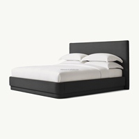 Cama Tapizada Moderna Orgánica Sovereign, Estructura de Cama con Plataforma de Tela de Lino de Lujo, Cama Matrimonial King/Queen Estilo Arhaus Minimalista