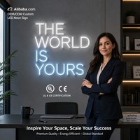 Enseigne néon « Le Monde est à Vous » – Décoration murale LED personnalisée, grande enseigne inspirante pour bureau et studio