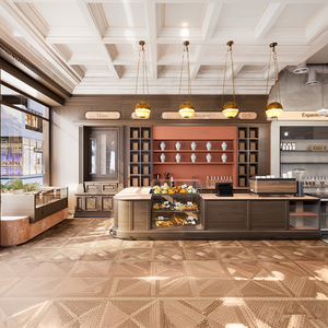 Mostrador de <span class=keywords><strong>Bar</strong></span> de Madera Maciza para Cafetería de Alta Gama, Funciona como Fondo de Exhibición para Pedidos y Estante para Exhibición de Utensilios - Product Image 1