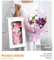 Karangan Bunga Rajut Mawar Lily Siap Pakai Hadiah Natal Hari Valentine Bunga Buatan Tangan Benang Wol Realistis