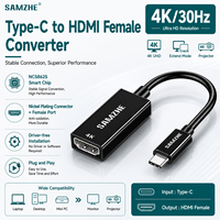 Adaptador SAMZHE de Tipo-C a HDMI Hembra, Convertidor USB-C Thunderbolt 4/5 Compatible con Pantalla 4K HD, para Laptop, Teléfono, Mac, iPad