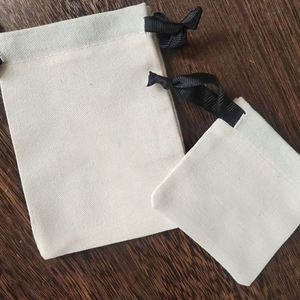 Contemporary Durable Cotton <b>Drawstring</b> Gift Packaging <b>Pouch</b> with Embossing Printing for Jewelry and Travel - Product Image 3