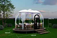 Dôme géodésique transparent moderne pour l'extérieur, maison bulle panoramique, structure en PC, résistant au vent