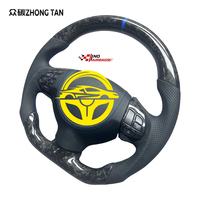 Volant sport en fibre de carbone Zhongtan pour Mitsubishi Lancer Evolution, modifié avec LED, 3 branches, 40 mm, avec grip.