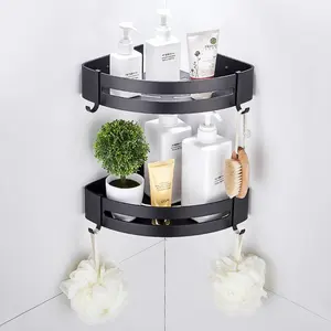 Estantes Esquineros para baño, estante de almacenamiento de champú de baño, cesta de aluminio montada en la pared, accesorios de cocina