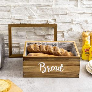 OWNSWING Hot Selling <strong>Wooden</strong> <strong>Bread</strong> Box Bamboo Kitchen <strong>Bread</strong> Storage <strong>Bin</strong> - Product Image 3