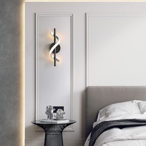 Applique murale LED moderne en aluminium blanc chaud 9W, luminaire mural décoratif minimaliste pour chambre à coucher, salon, couloir - Product Image 6