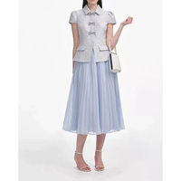 Robe coordonnée en tweed pour femmes |   Ensemble robe et veste en bouclé assorti pour l'automne, le printemps et les occasions spéciales