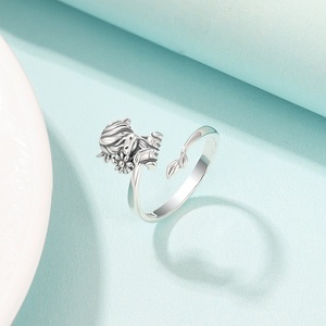 Bague de vache Highland en argent sterling 925 réglable bagues d'animaux mignons bijoux pour femmes - Product Image 3