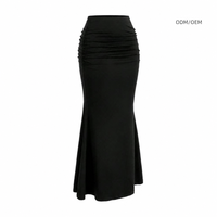 Nouvelle jupe midi pour femmes printemps, été et automne : jupe longue plissée sexy, moulante, qui s'adapte aux hanches. ODM OEM