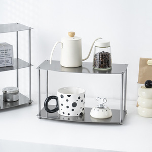 Support de rangement pour boissons en acier inoxydable, design moderne et minimaliste, présentoir de <span class=keywords><strong>table</strong></span> multifonctionnel à trois niveaux - Product Image 3