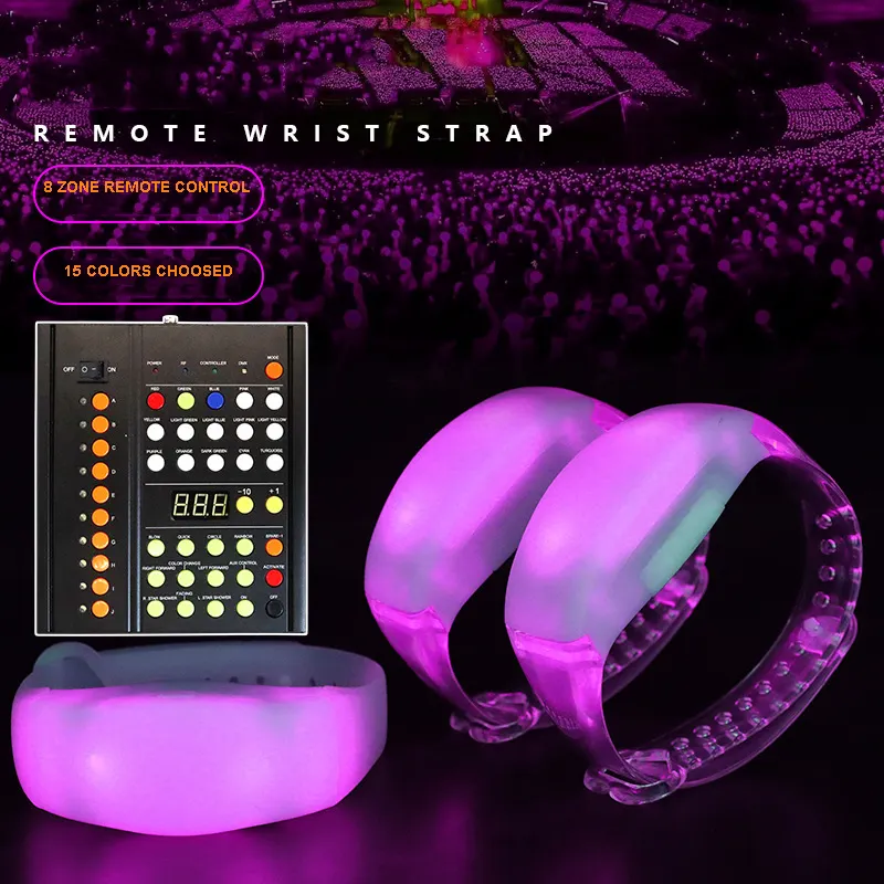 4 Lamp Dmx Afstandsbediening Led Armband Led Polsband Horloge Concert Cheer Prop 15 Kleur Lichtgevende Armband