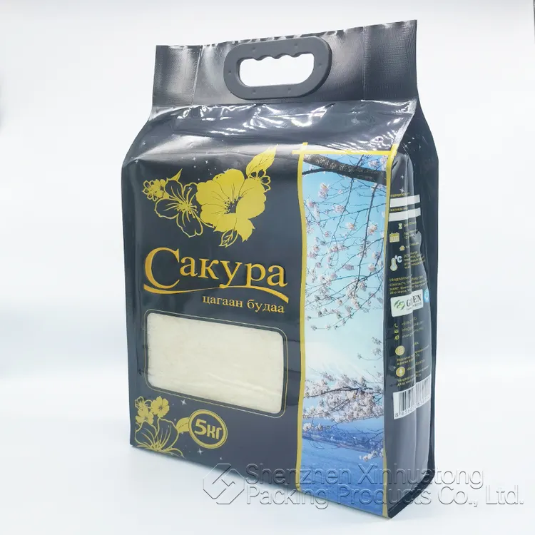 1kg 2kg 5kg 10kg Custom Printing Rice Packaging Bag Flexible Plastic Nylon Pe Big Plastic Dry Food Packaging Bags Rice Bags