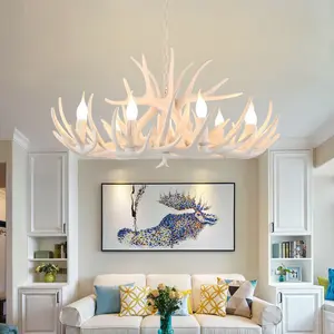 Plafonnier LED en résine Style campagnard, design créatif moderne, éclairage d'intérieur, luminaire décoratif en forme de corne de cerf