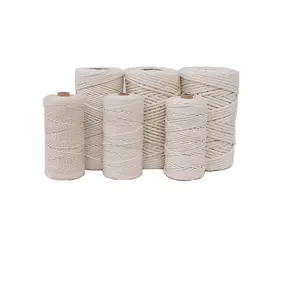 Hoge Kwaliteit Polyester Macrame Koord 3Mm 4Mm 5 Mm Enkele Streng Katoen Gedraaid Gevlochten Touw