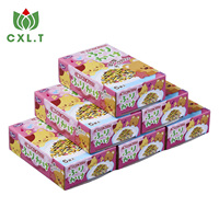 Boîte pliante carrée écologique et biodégradable pour l'emballage de biscuits, en carton couché robuste avec design à fentes