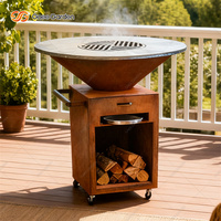 Barbecue au charbon de bois moderne et durable, grills de jardin en acier Corten