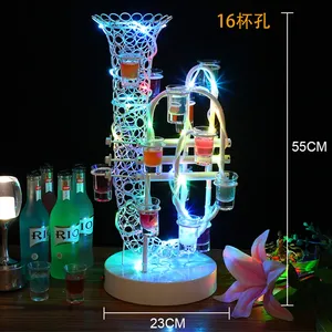 创意萨克斯管酒吧KTV发光二极管鸡尾酒杯架子弹杯酒架发光二极管夜总会派对酒架 - Product Image 6