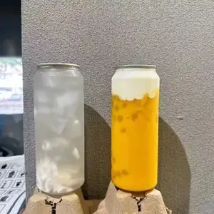 Botol teh susu kaleng plastik PET kustom botol kaleng Pop bir Soda untuk minuman