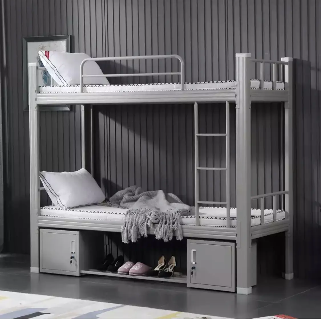 Bunk Bed Double Deck Bed Steel Bunk Beds Made Of Steel Cheap Metal Bed Cama Litera De Metal Escalera