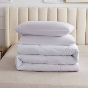 Parure de lit ensemble de draps de lit blanc de luxe en coton matelassé personnalisé doux ensemble de <span class=keywords><strong>literie</strong></span> en polyester pour hôtel et maison - Product Image 4