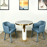 Ensemble table et chaises de réception et de négociation OEM de luxe, moderne, minimaliste, en marbre, écologique et réglable pour petit bureau