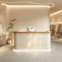 Comptoir de réception moderne et minimaliste en MDF pour magasins de vêtements, salons de beauté, hôtels, maisons d'hôtes - Comptoir de caisse commercial compact