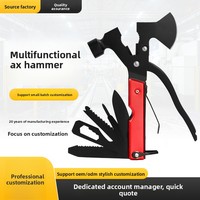 Hache-marteau d'urgence multifonctionnel en acier inoxydable personnalisé pour le camping en plein air, outil EDC tout-en-un, modèle HD-PL-95B-L
