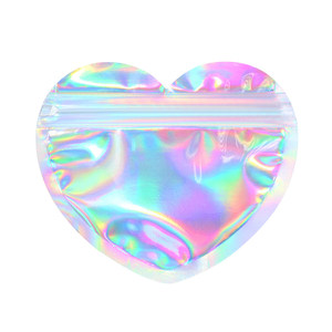 Holographic Laser OEM/ODM Custom Printed Aluminum Foil Zipper Bag with Window Resealable Food Grade <b>Packaging</b> - Product Image 3